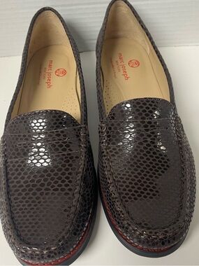 Marc Joseph Dark Brown Snakeskin-Textured Leather East village loafers